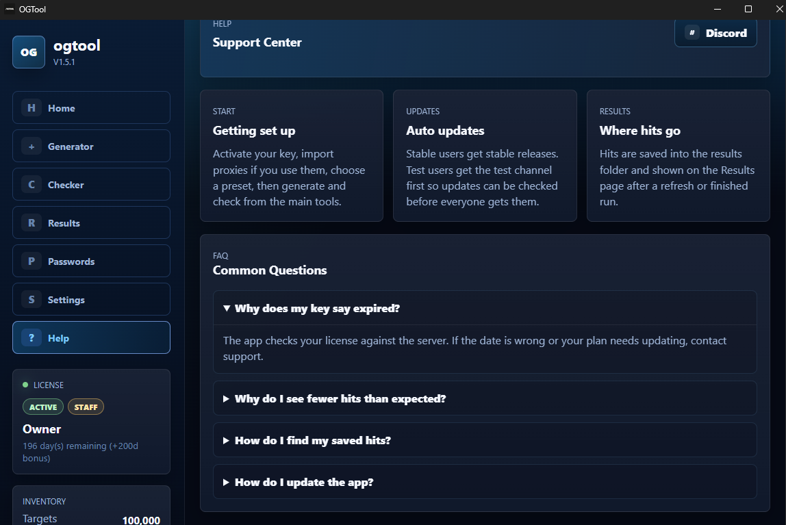 OGTOOL help center